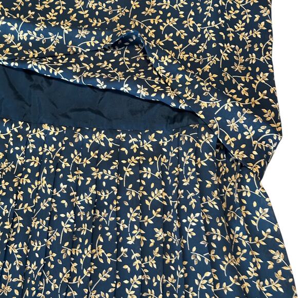 Cynthia Howie Floral Maxi Dress Sz 22 Tiered Sheath Emerald & Gold Short Sleeve - Picture 8 of 11